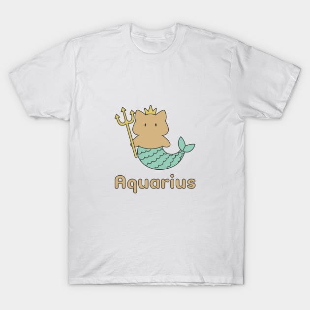 Aquarius Cat Zodiac Sign with Text T-Shirt by artdorable